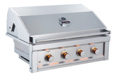 Sunstone Ruby 36" 4 Burner Pro-Sear Grill showcasing sleek all 304 stainless steel design and integrated Flame-Thrower Ignition system.